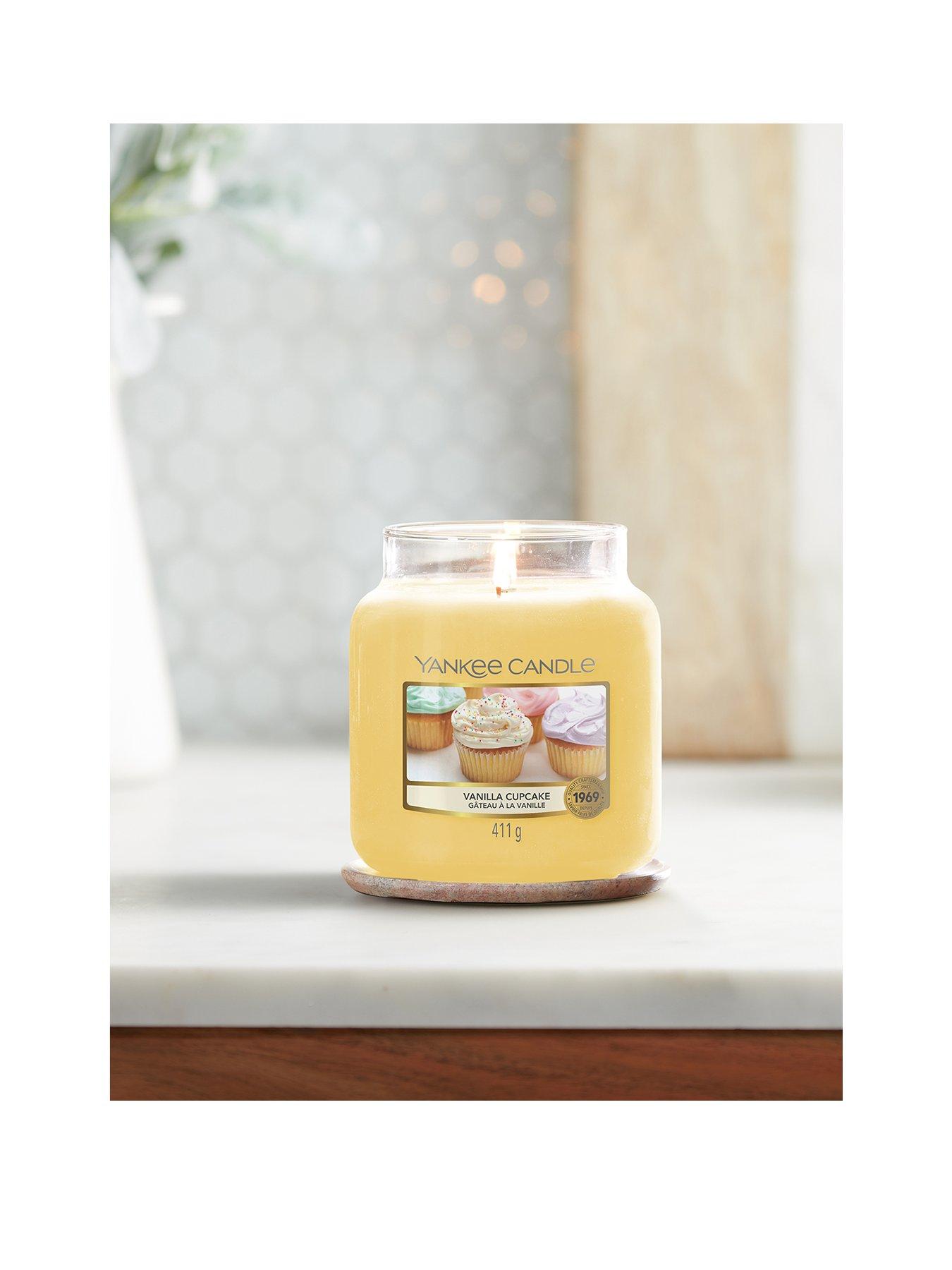 Product photograph of Yankee Candle Classic Vanilla Cupcake Medium Jar Candle Ndash Up To 50 Hours Of Fragrance from very.co.uk