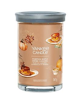 Product photograph of Yankee Candle Signature Collection Large Tumbler Candle Ndash Pumpkin Maple Cr Egrave Me Caramel from very.co.uk