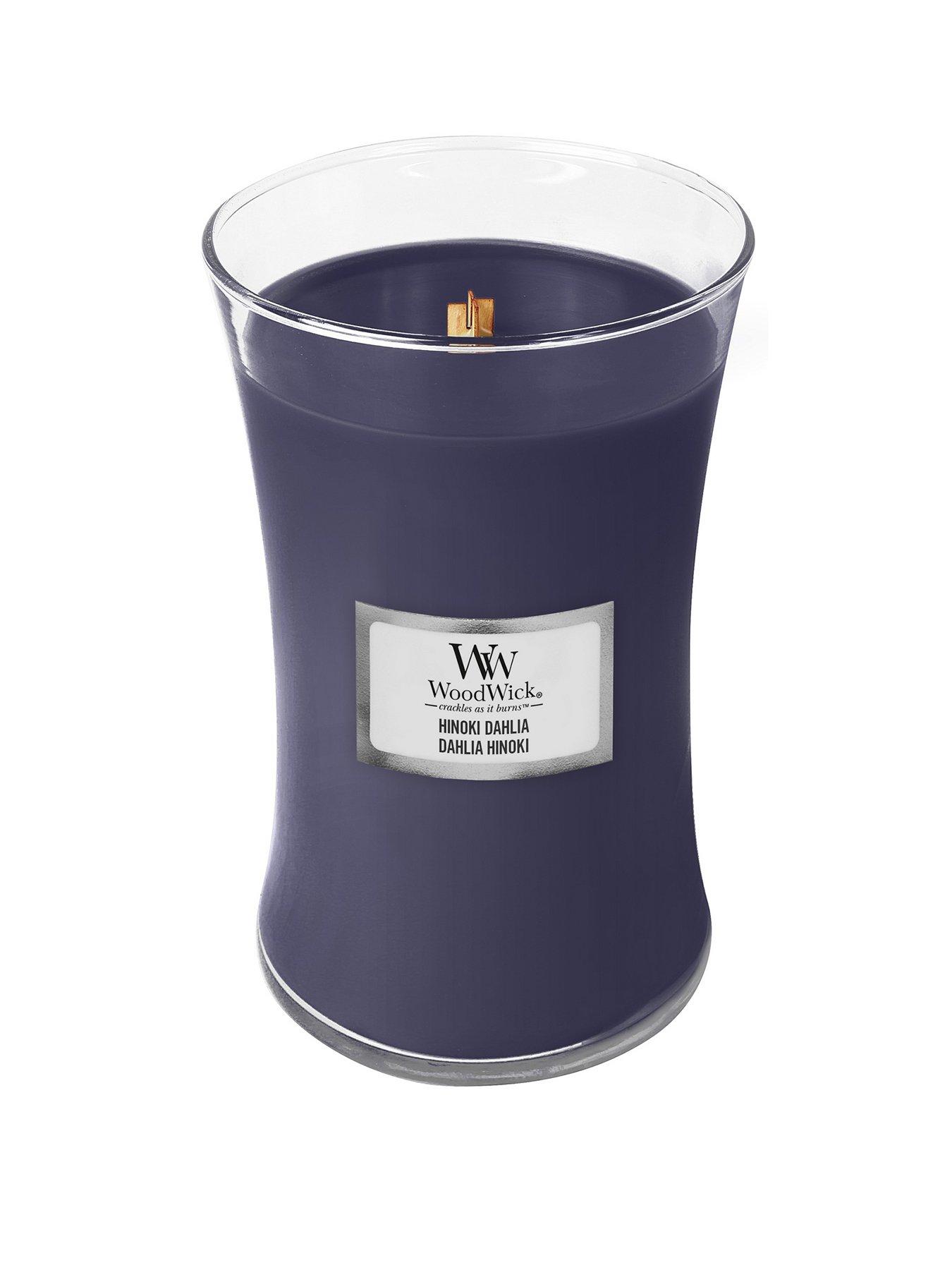 Product photograph of Woodwick Large Hourglass Candle Ndash Hinoki Dahlia from very.co.uk