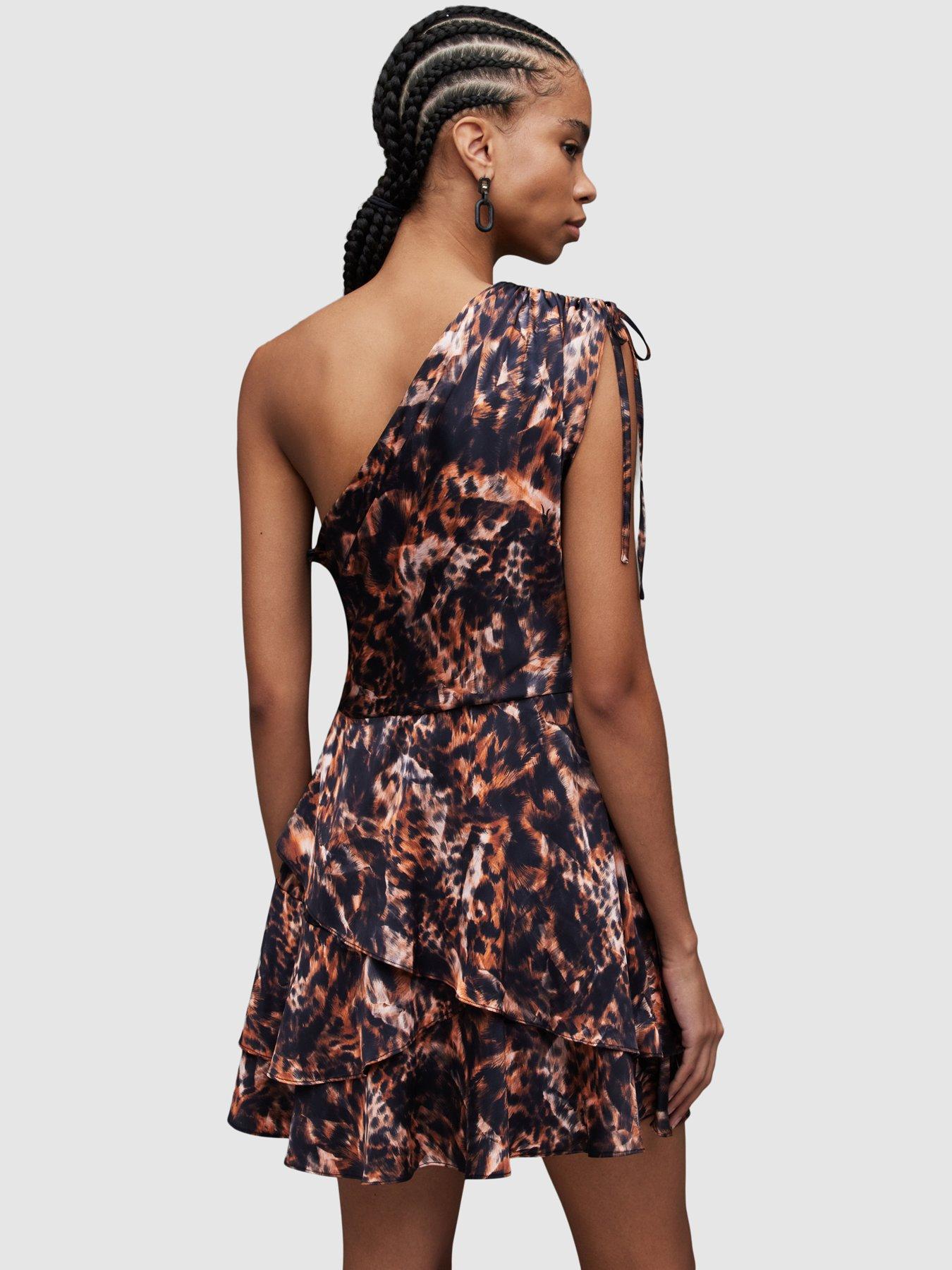 Image 2 of 6 of AllSaints Cayla Spark Dress - Brown&nbsp;
