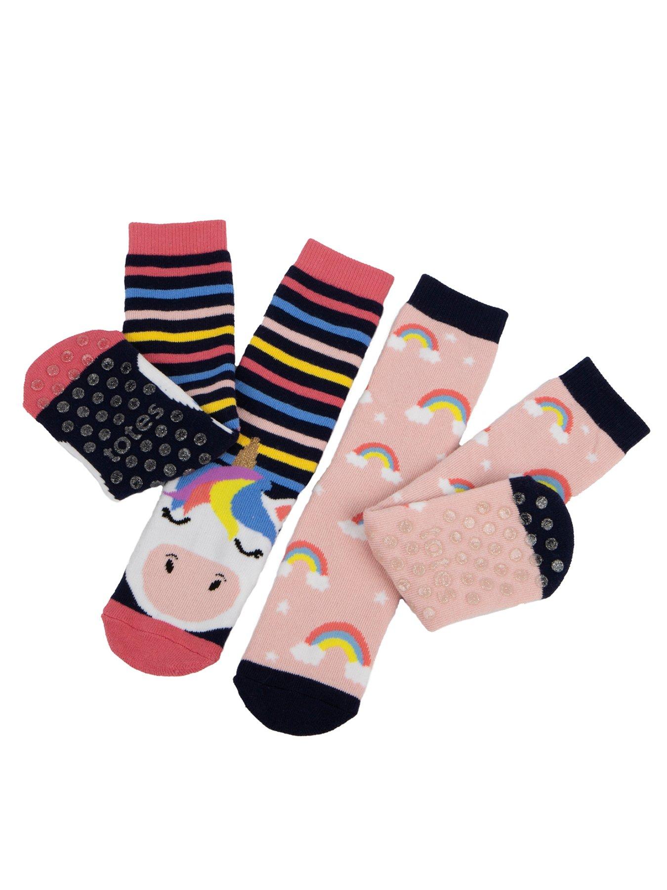 Totes Totes2Pk Original Younger Kids Unicorn Slipper Socks