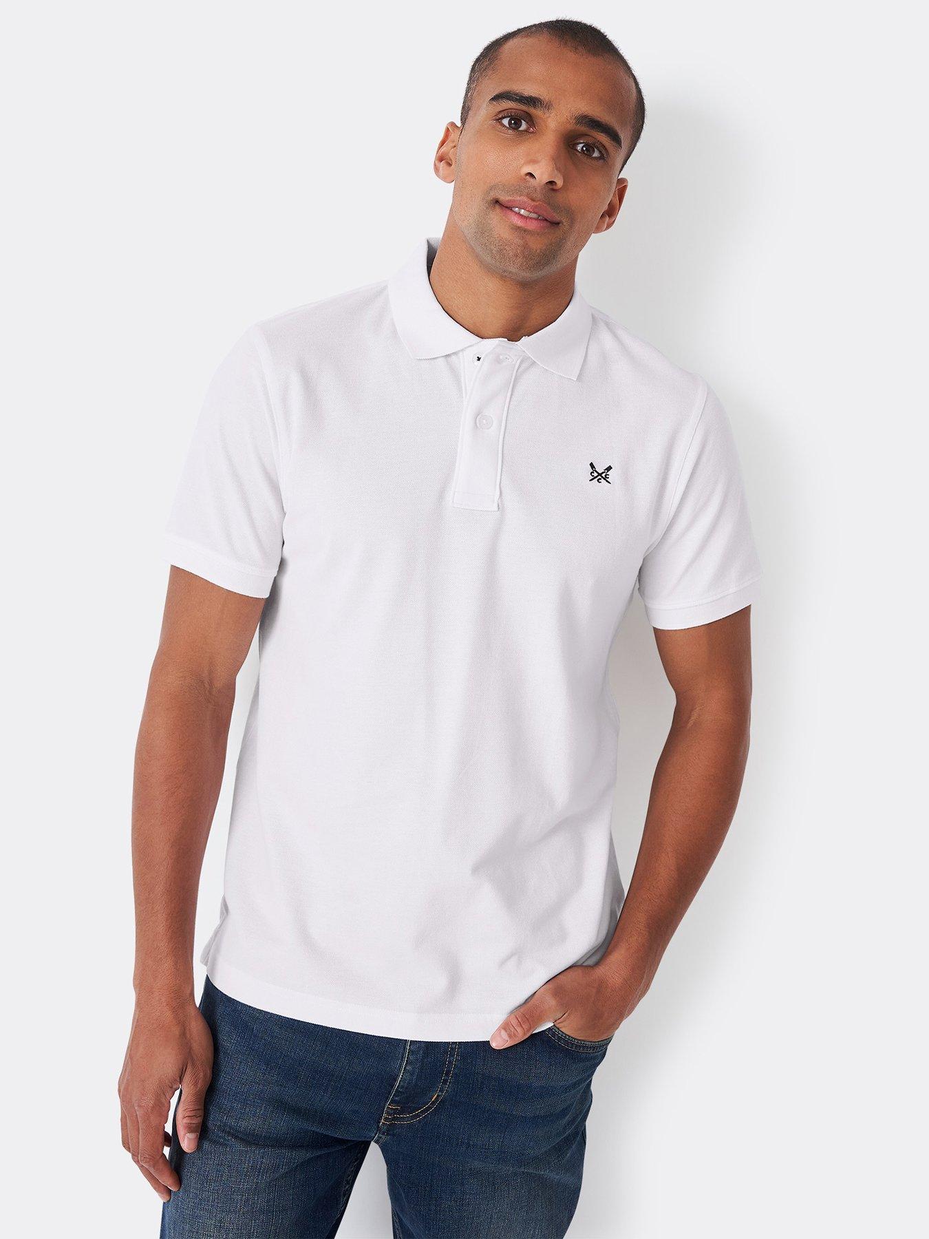 Image 1 of 5 of Crew Clothing Classic Pique Polo - White