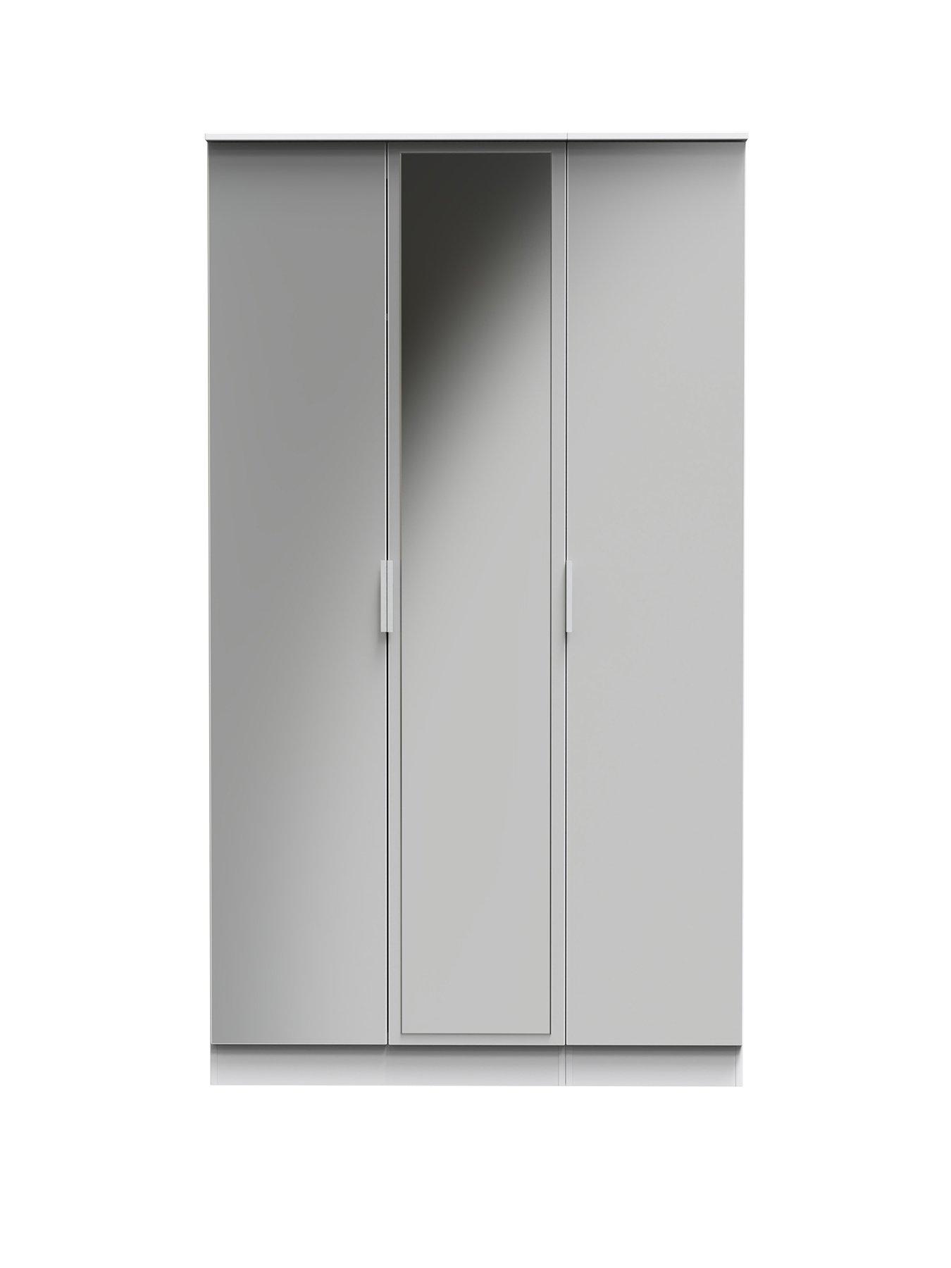 Image 2 of 6 of SWIFT Adair Part Assembled 3 Door Mirrored Wardrobe - Matt&nbsp;Grey