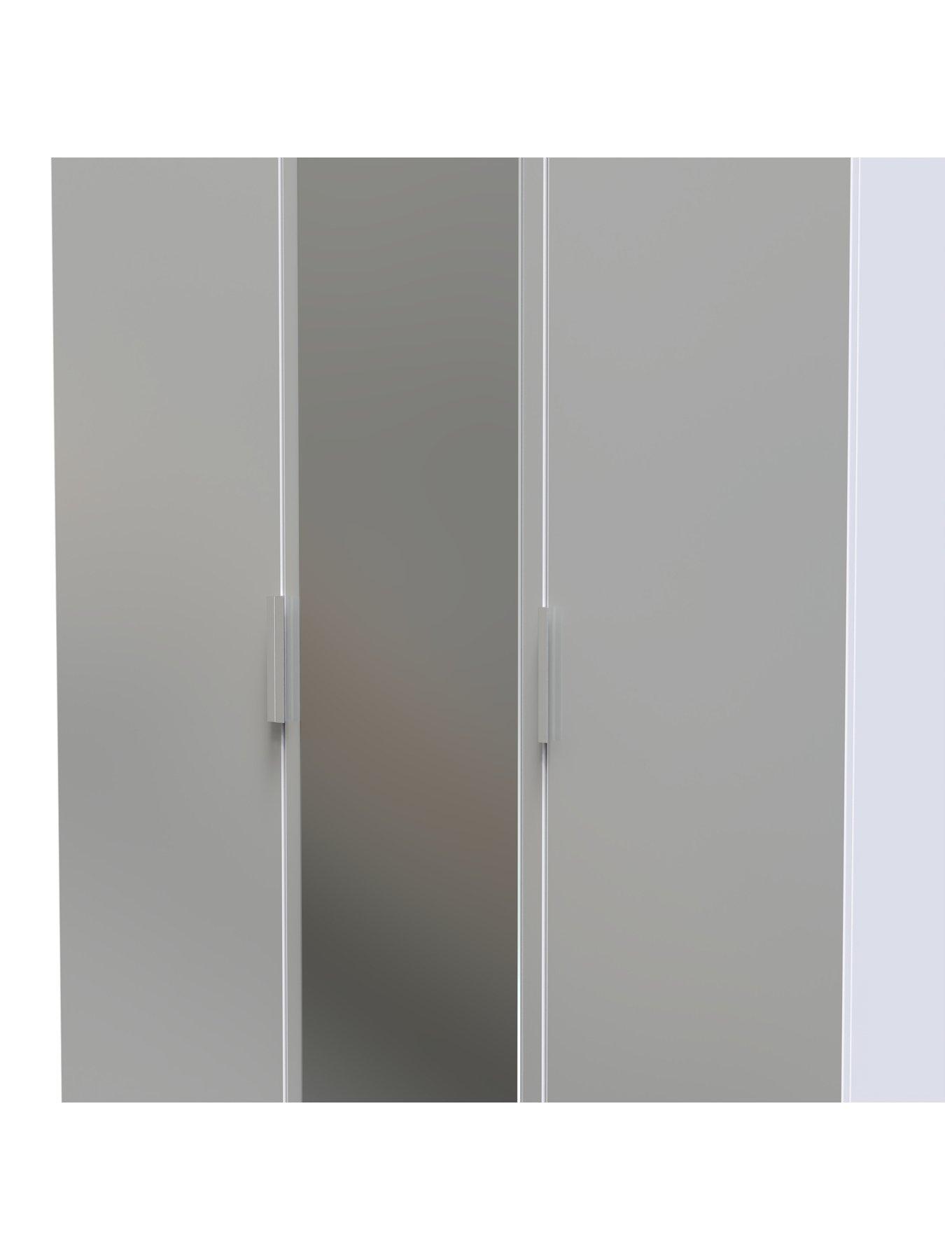 Image 4 of 6 of SWIFT Adair Part Assembled 3 Door Mirrored Wardrobe - Matt&nbsp;Grey