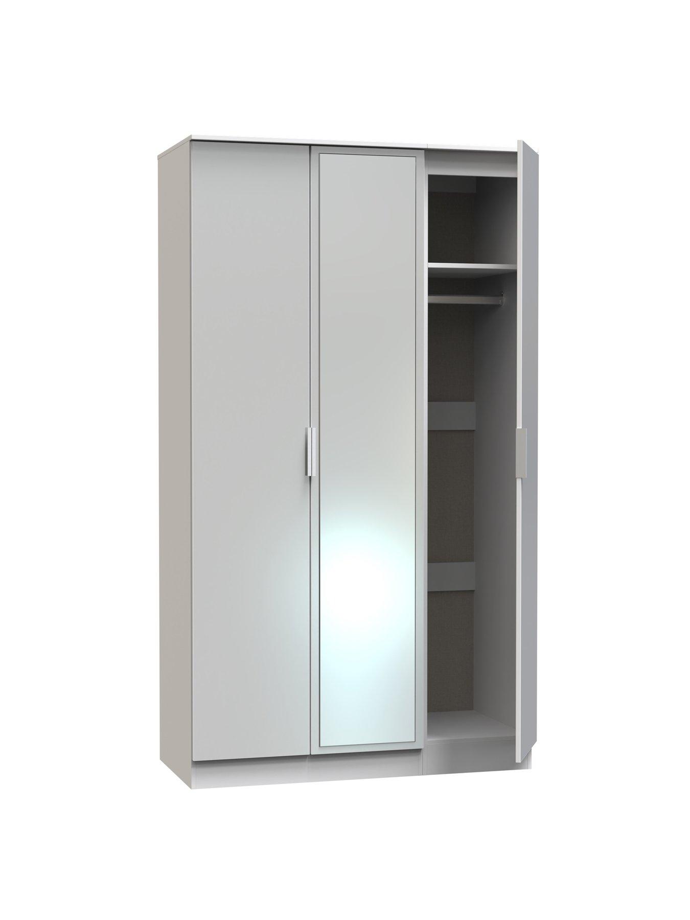 Image 6 of 6 of SWIFT Adair Part Assembled 3 Door Mirrored Wardrobe - Matt&nbsp;Grey