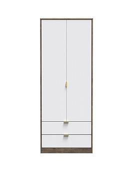 Product photograph of Swift Andie Ready Assembled 2 Door 2 Drawer Wardrobe - White Oak from very.co.uk