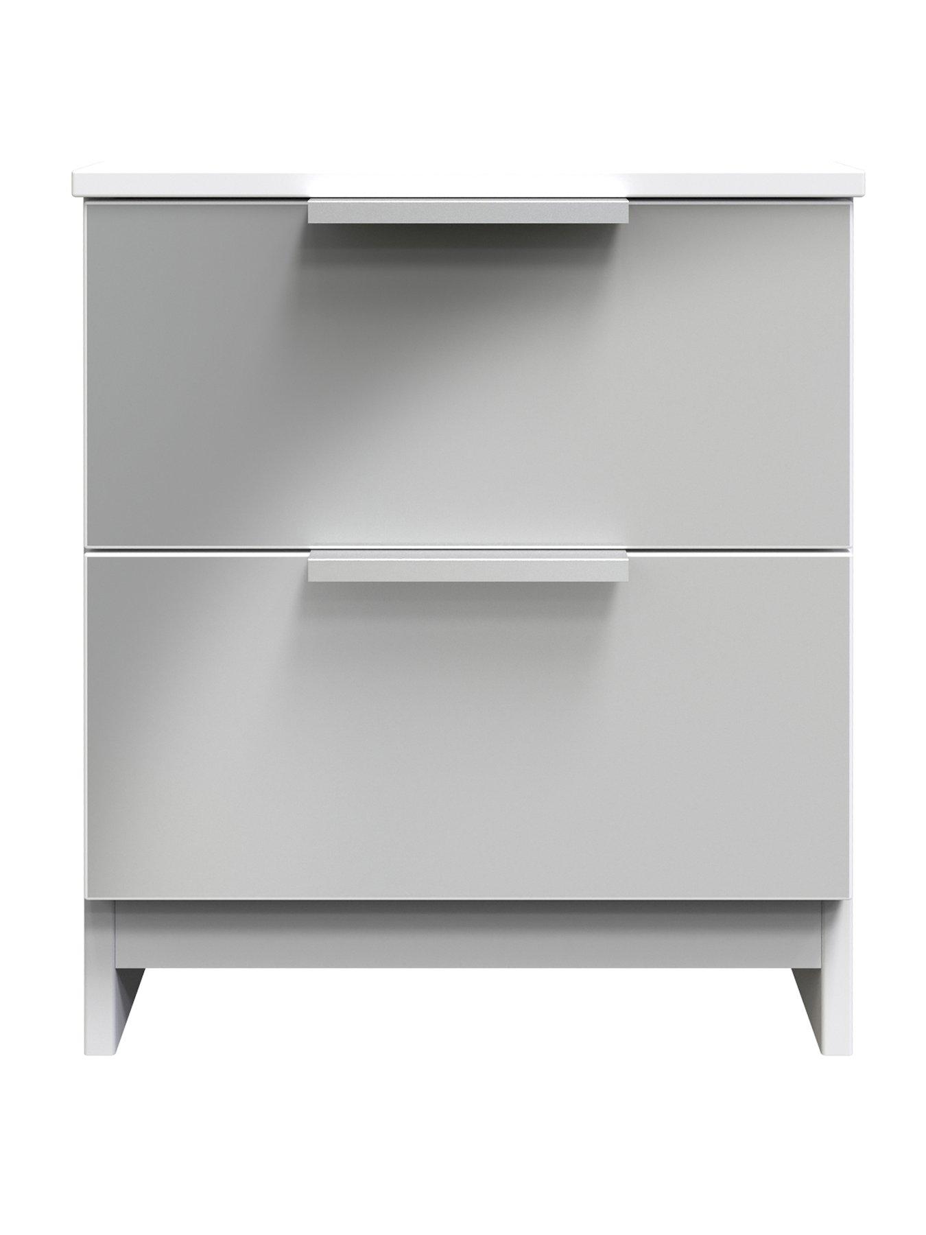 Image 2 of 6 of SWIFT Adair Ready Assembled 2 Drawer Bedside Cabinet - Matt&nbsp;Grey