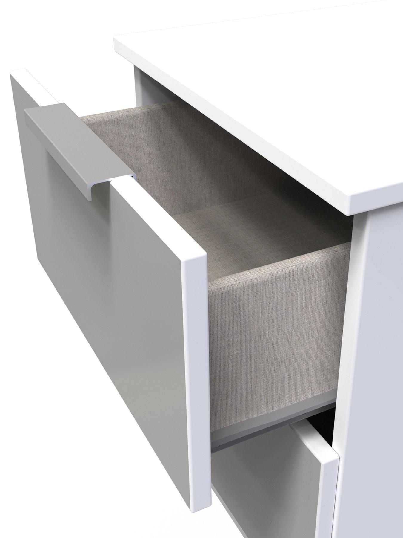 Image 5 of 6 of SWIFT Adair Ready Assembled 2 Drawer Bedside Cabinet - Matt&nbsp;Grey