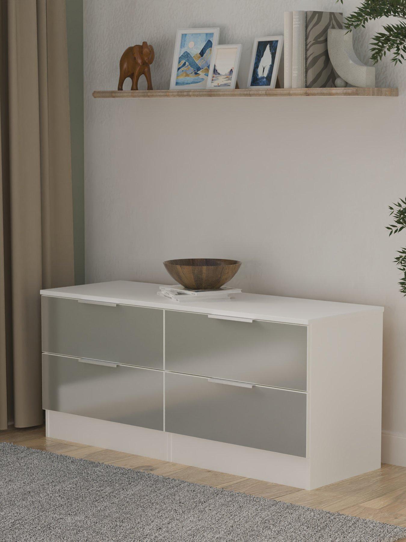 Product photograph of Swift Adair Ready Assembled 4 Drawer Bed Box - Matt Grey from very.co.uk