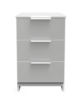 Product photograph of Swift Adair Ready Assembled 3 Drawer Bedside Cabinet from very.co.uk