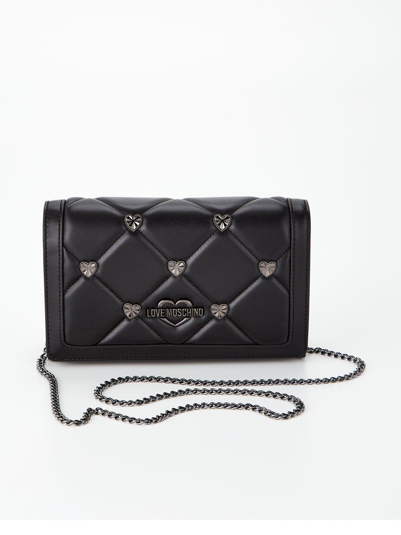 LOVE MOSCHINO Quilted Heart Logo Cross-Body Bag - Black