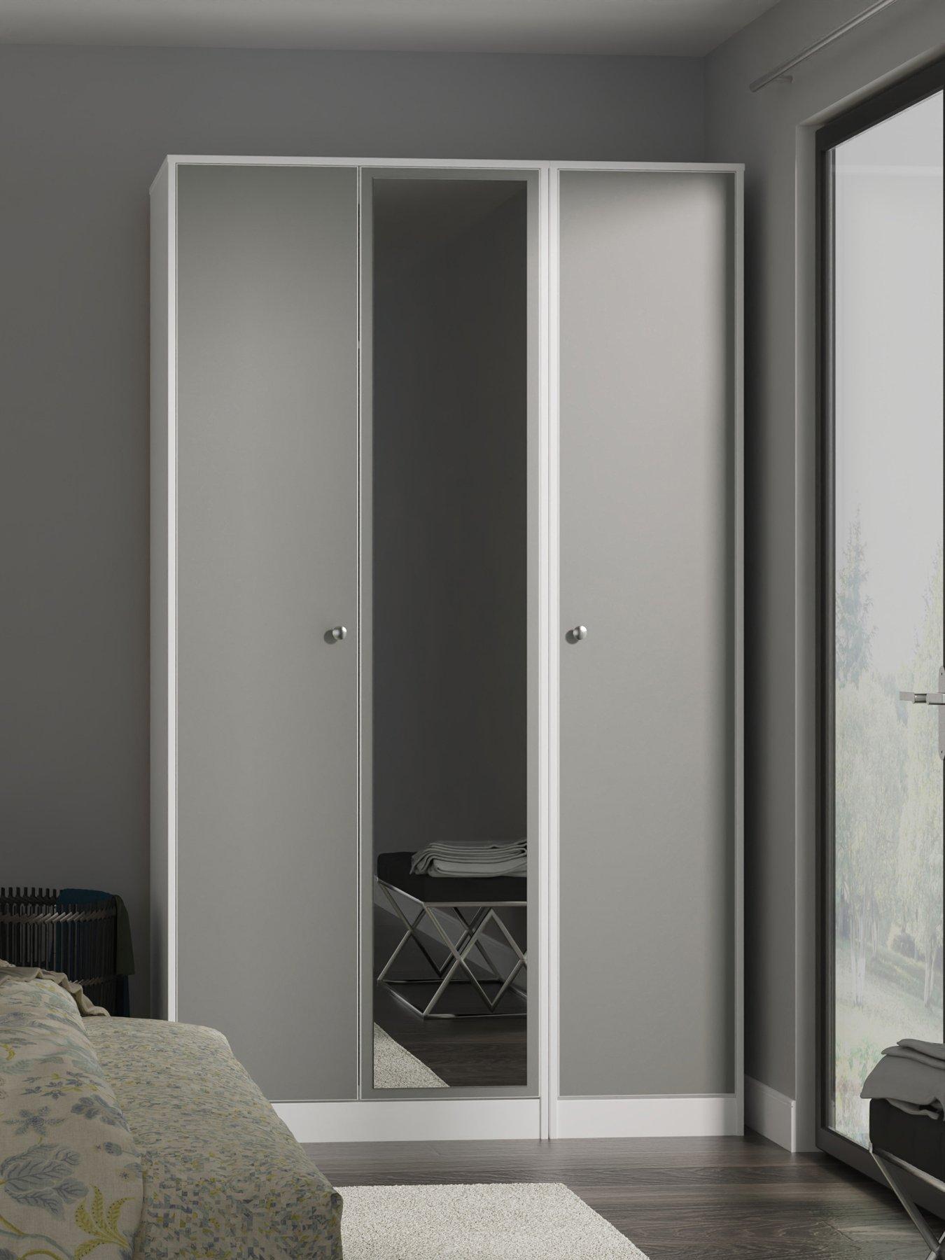 Product photograph of Swift Verity Part Assembled 3 Door Mirrored Wardrobe from very.co.uk