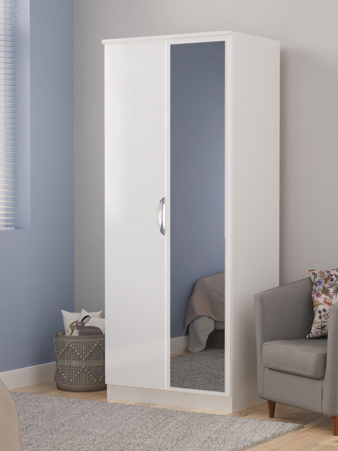 Product photograph of Swift Alva Ready Assembled 2 Door Gloss Mirrored Wardrobe from very.co.uk