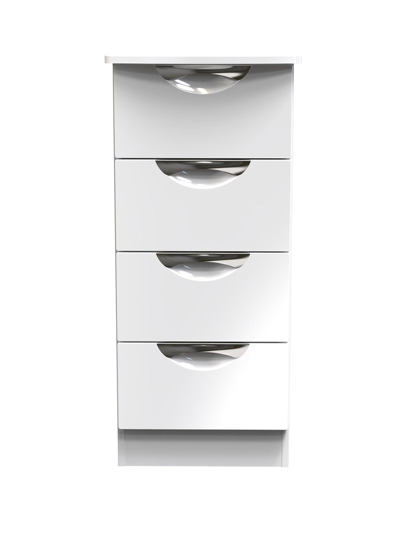 Image 2 of 6 of SWIFT Alva Ready Assembled 4 Drawer Gloss Tallboy - White