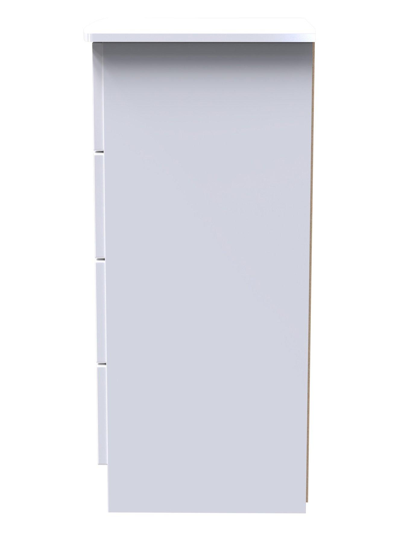 Image 6 of 6 of SWIFT Alva Ready Assembled 4 Drawer Gloss Tallboy - White