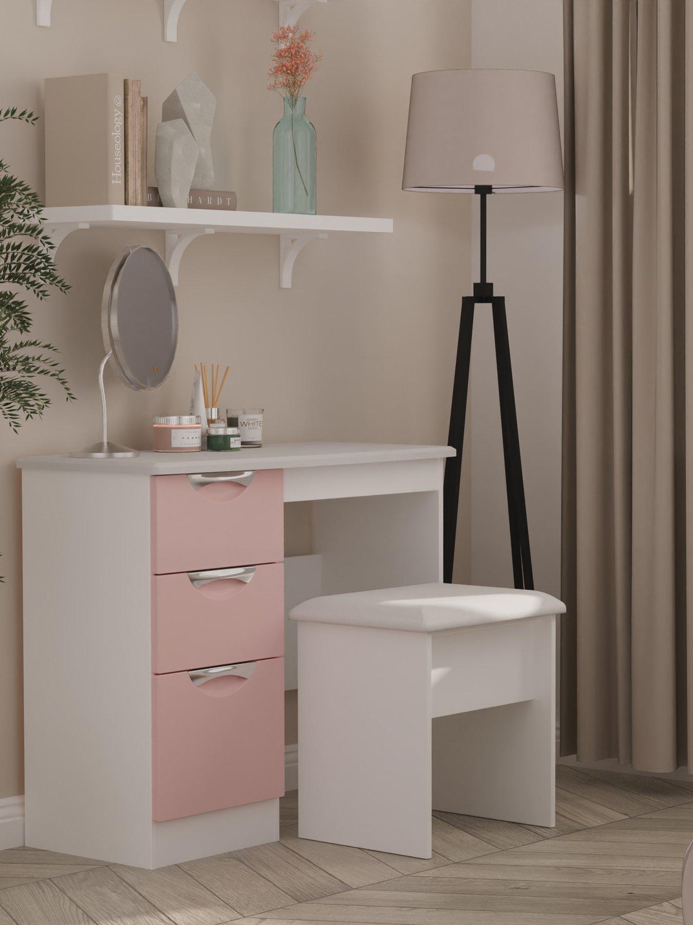 Product photograph of Swift Alva Ready Assembled Gloss Dressing Table - Pink from very.co.uk