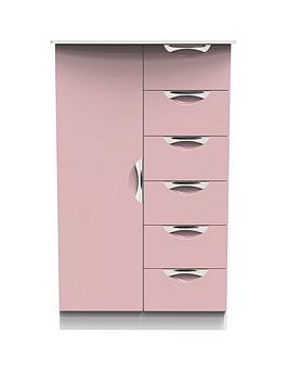 Product photograph of Swift Alva Ready Assembled 1 Door 5 Drawer Wardrobe from very.co.uk