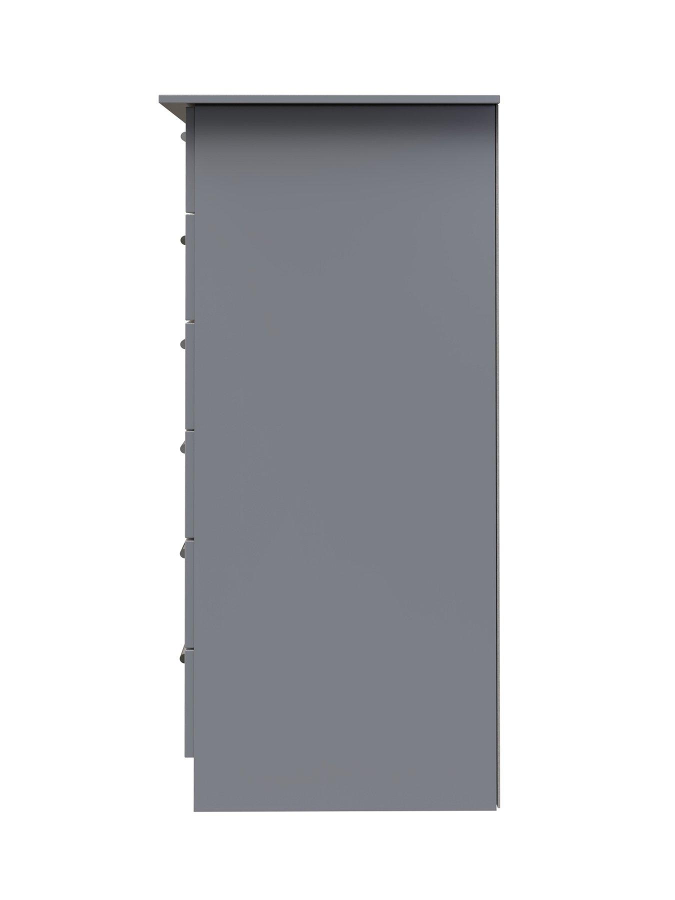 Image 4 of 6 of SWIFT Logan Ready Assembled 1 Door,&nbsp;5 Drawer Midi Wardrobe - Grey