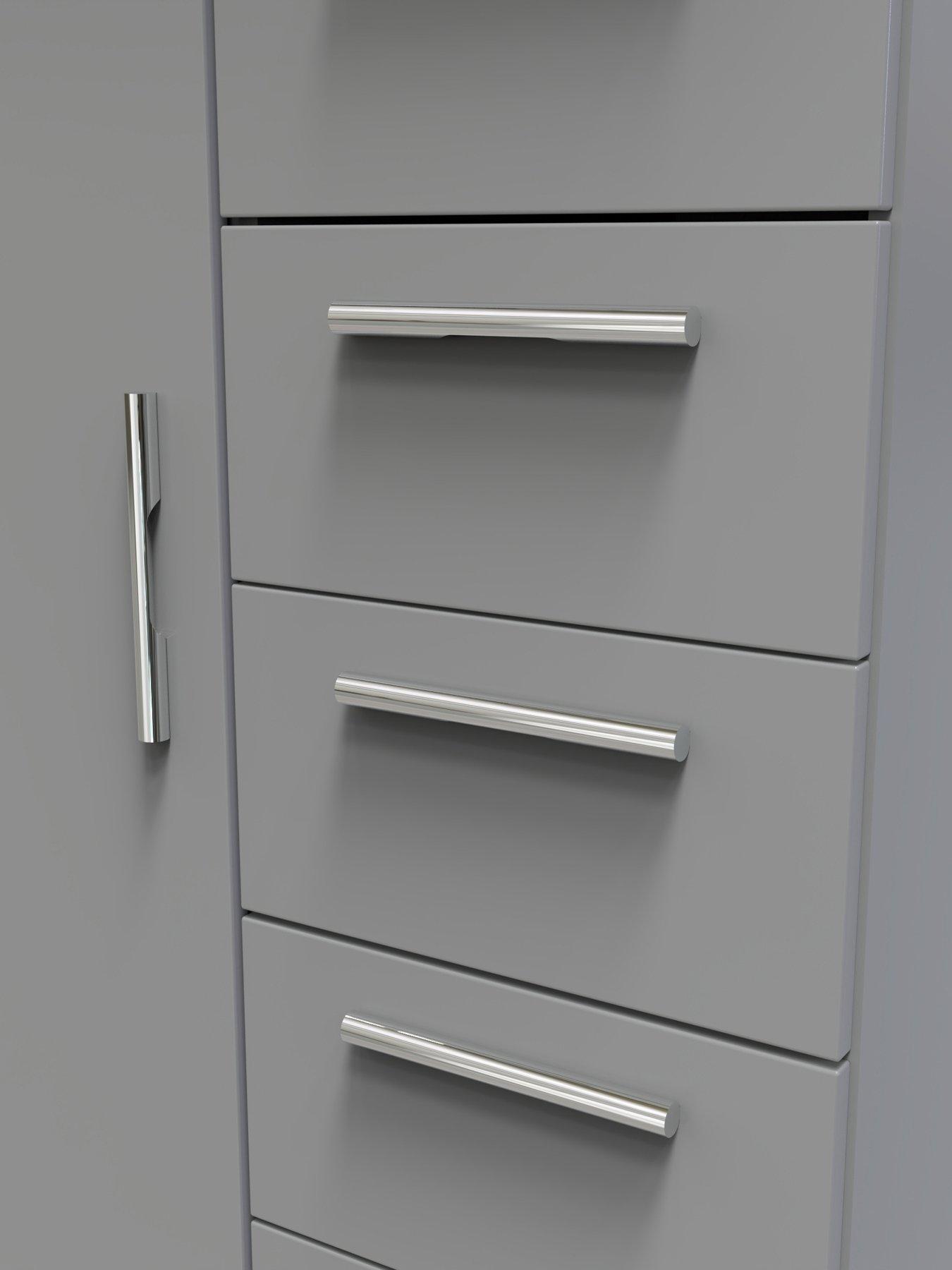 Image 5 of 6 of SWIFT Logan Ready Assembled 1 Door,&nbsp;5 Drawer Midi Wardrobe - Grey
