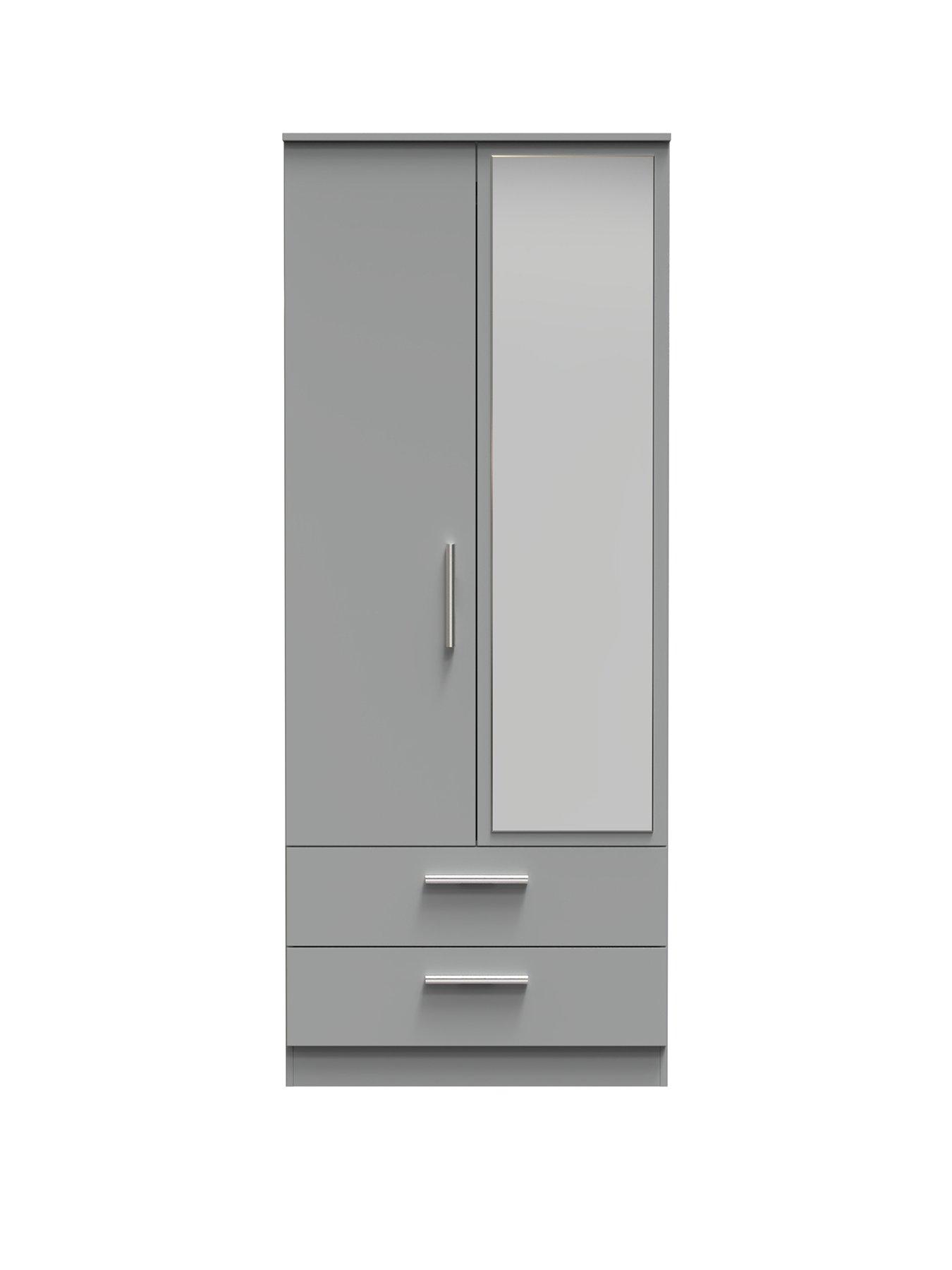 Grey ready on sale assembled wardrobes