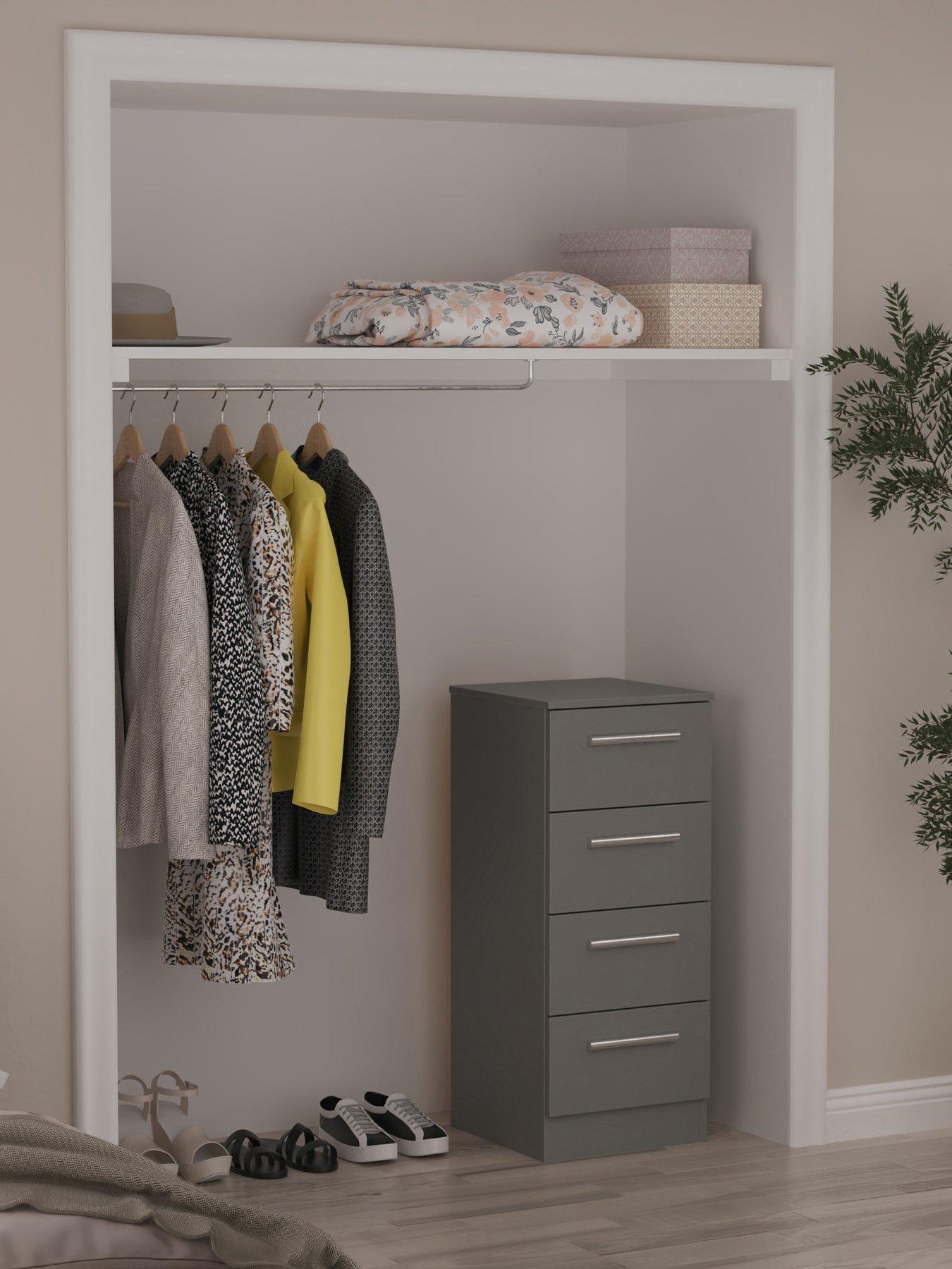 Image 1 of 6 of SWIFT Logan Ready Assembled 4 Drawer Tall Boy - Grey