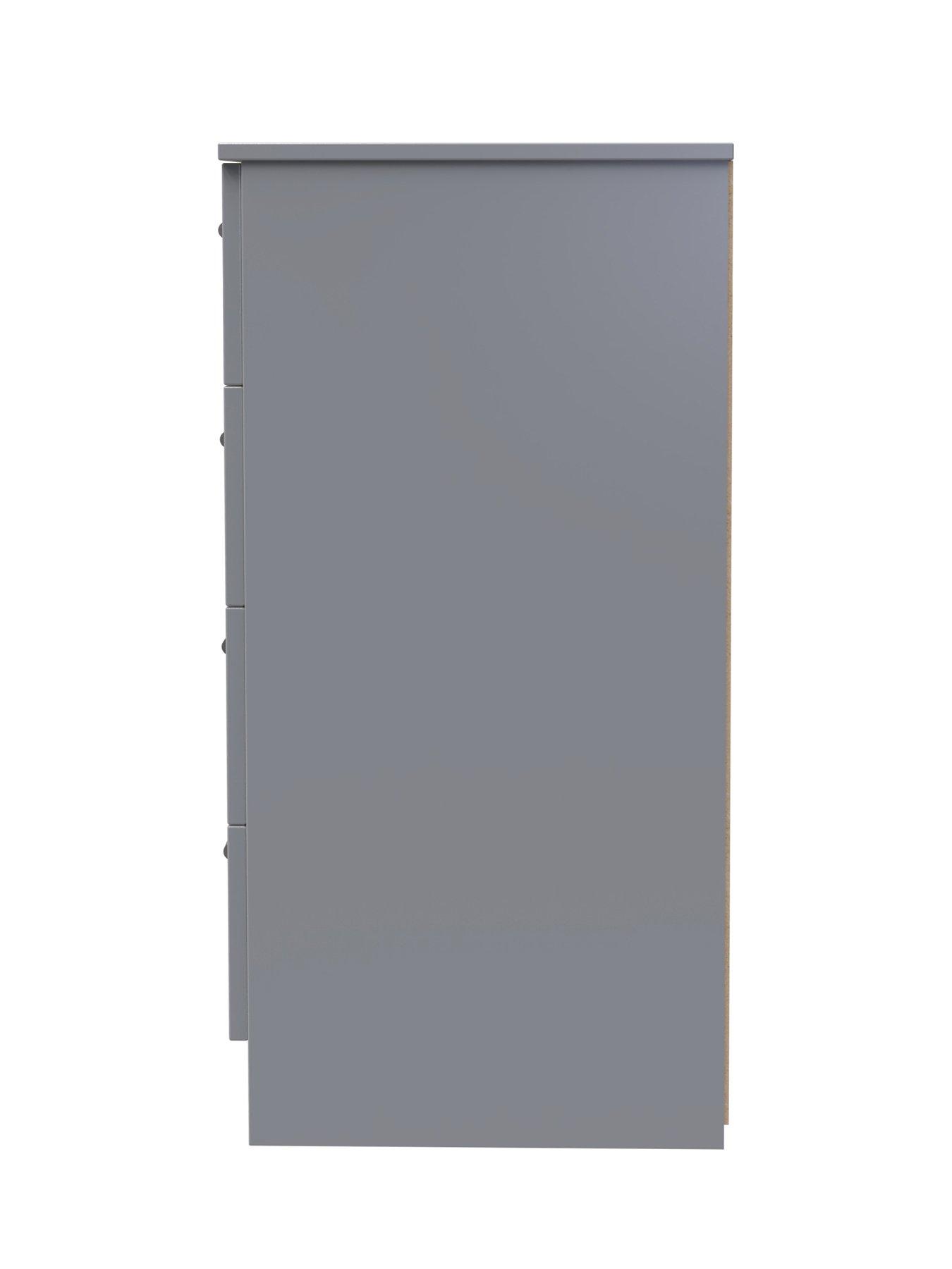 Image 4 of 6 of SWIFT Logan Ready Assembled 4 Drawer Tall Boy - Grey