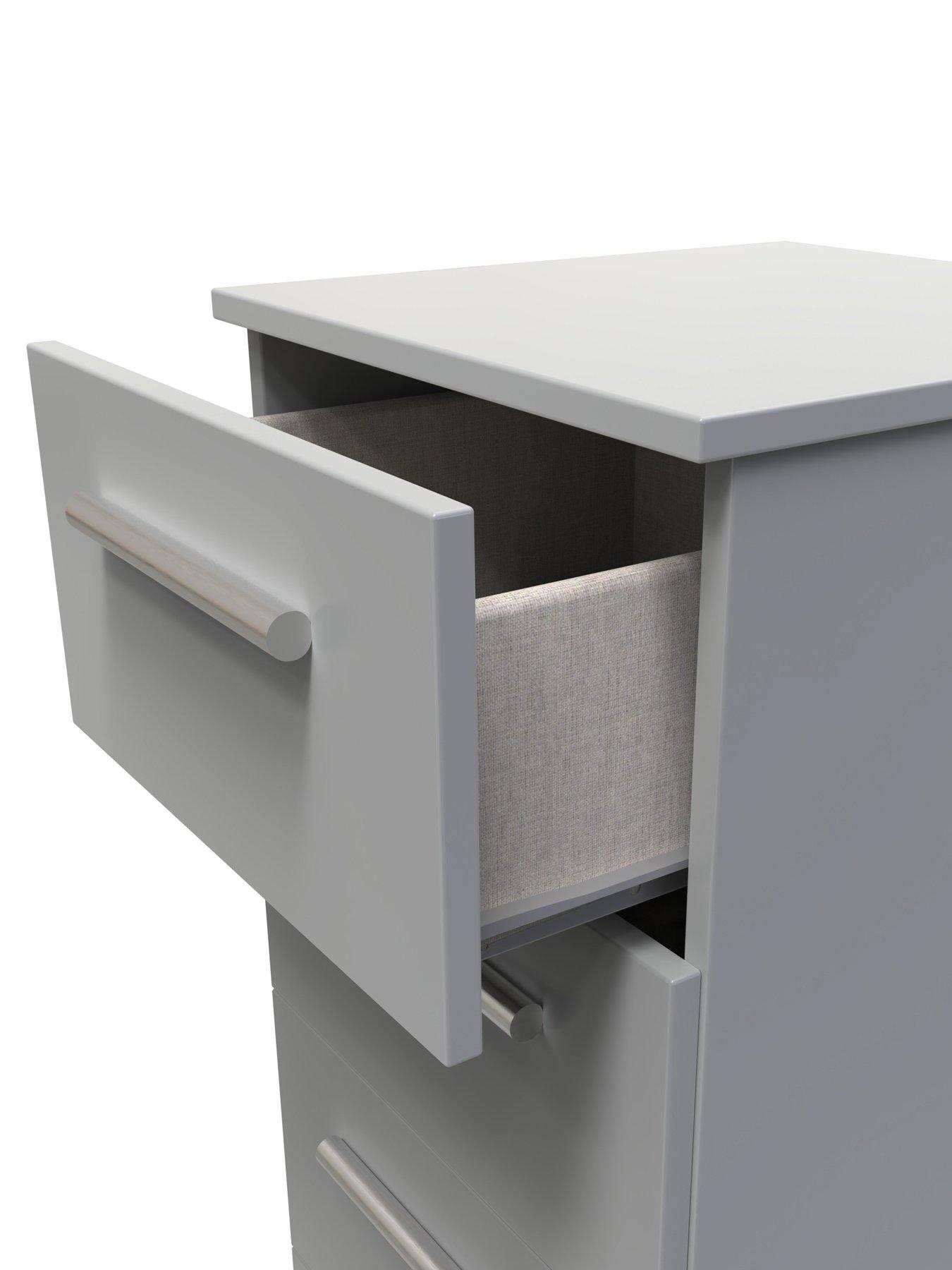 Image 6 of 6 of SWIFT Logan Ready Assembled 4 Drawer Tall Boy - Grey