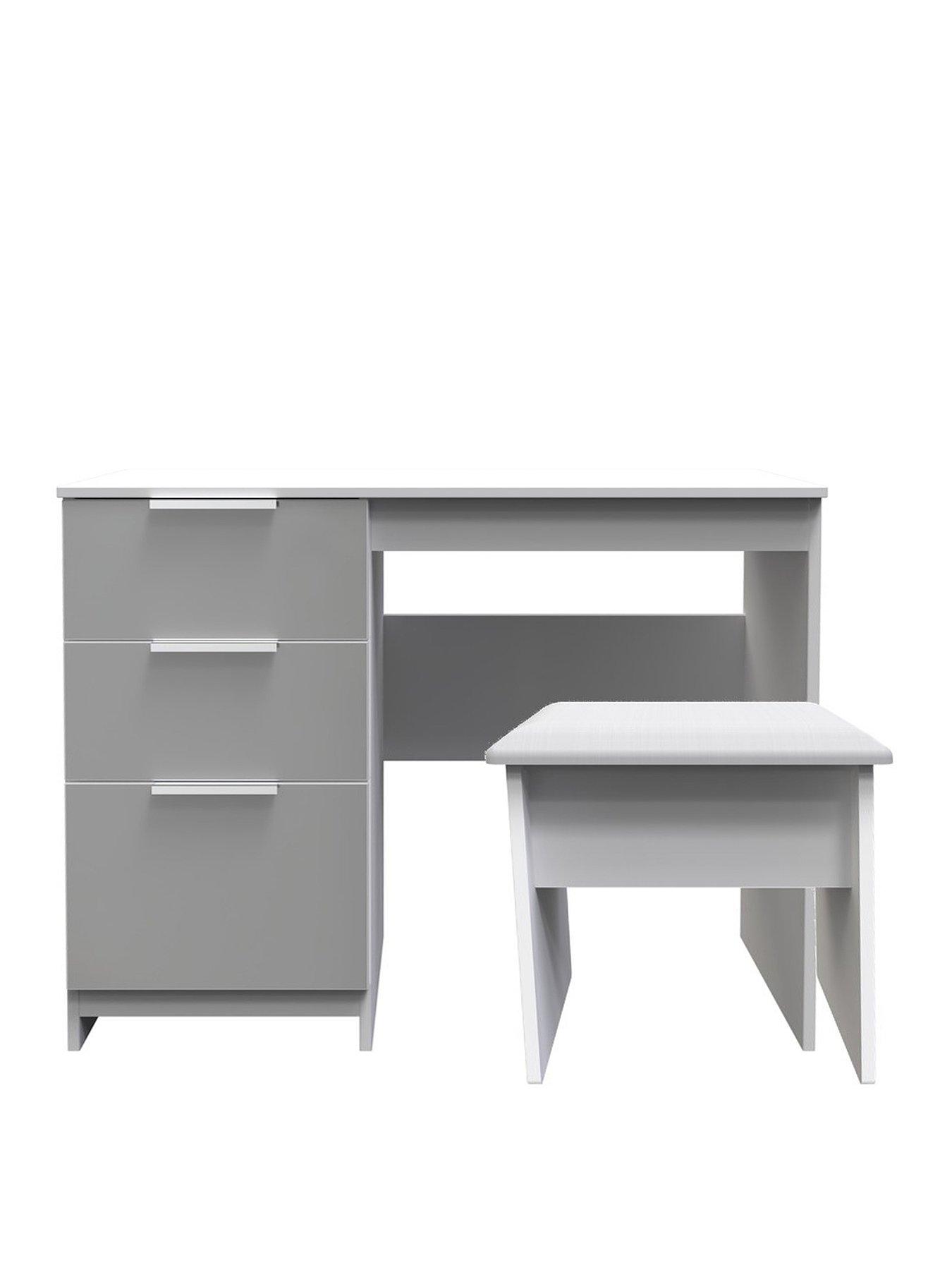 Swift Adair Ready Assembled 2 Piece Dressing Table And Stool Set - Matt Grey