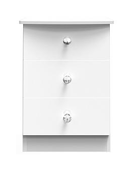 Product photograph of Swift Lumiere Ready Assembled 3 Drawer Bedside Cabinet With Led Lights from very.co.uk