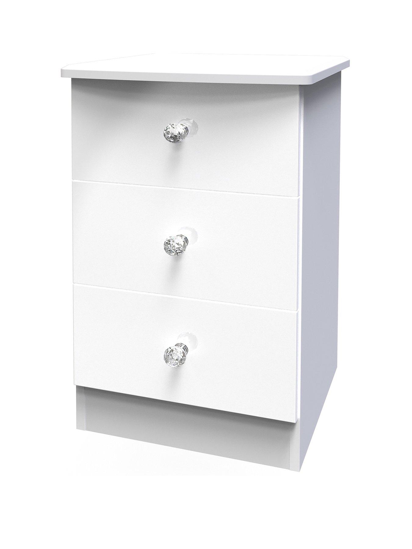 Image 2 of 5 of SWIFT Lumiere Ready Assembled 3 Drawer Bedside Cabinet with Led Lights