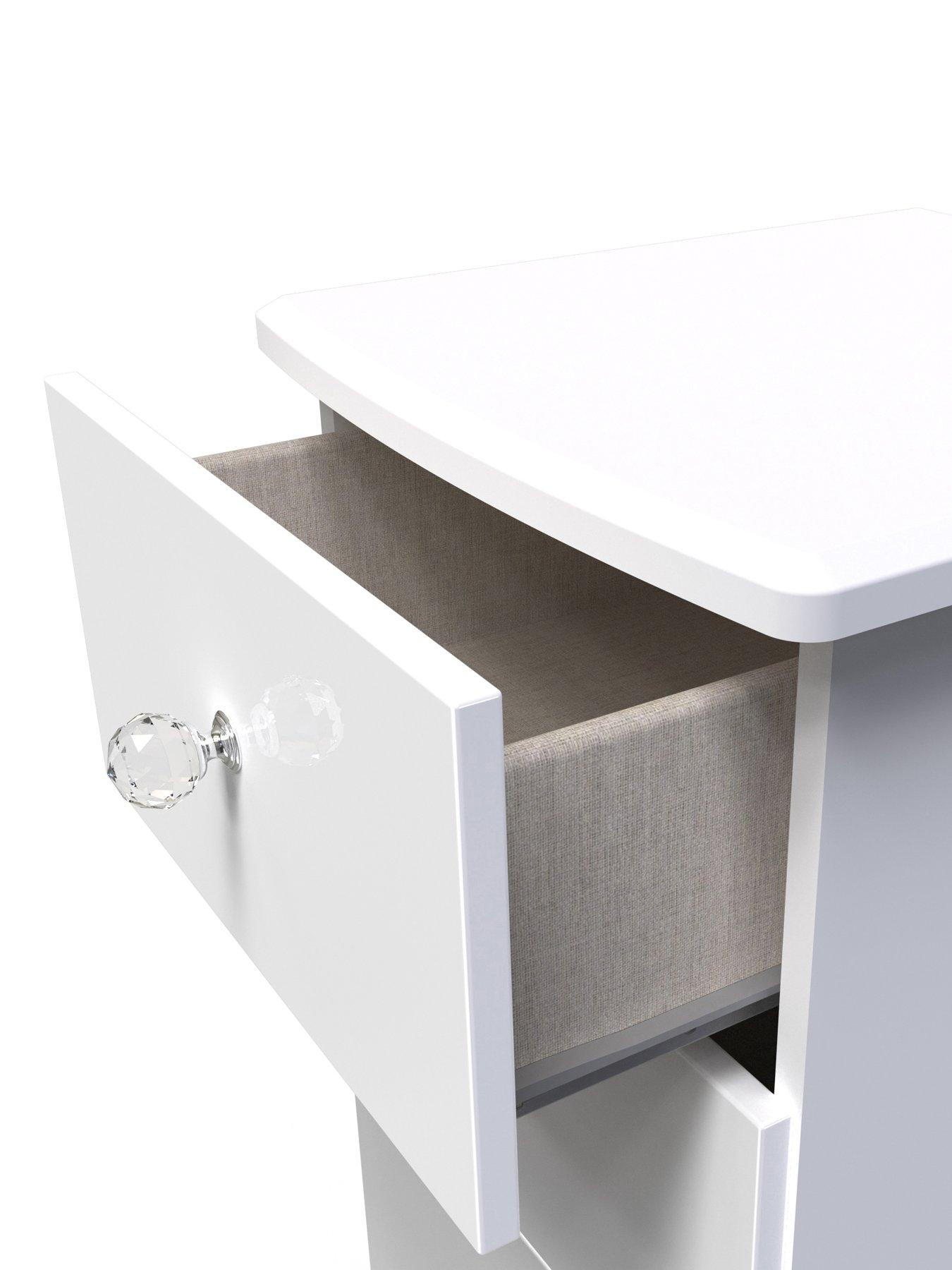Image 4 of 5 of SWIFT Lumiere Ready Assembled 3 Drawer Bedside Cabinet with Led Lights