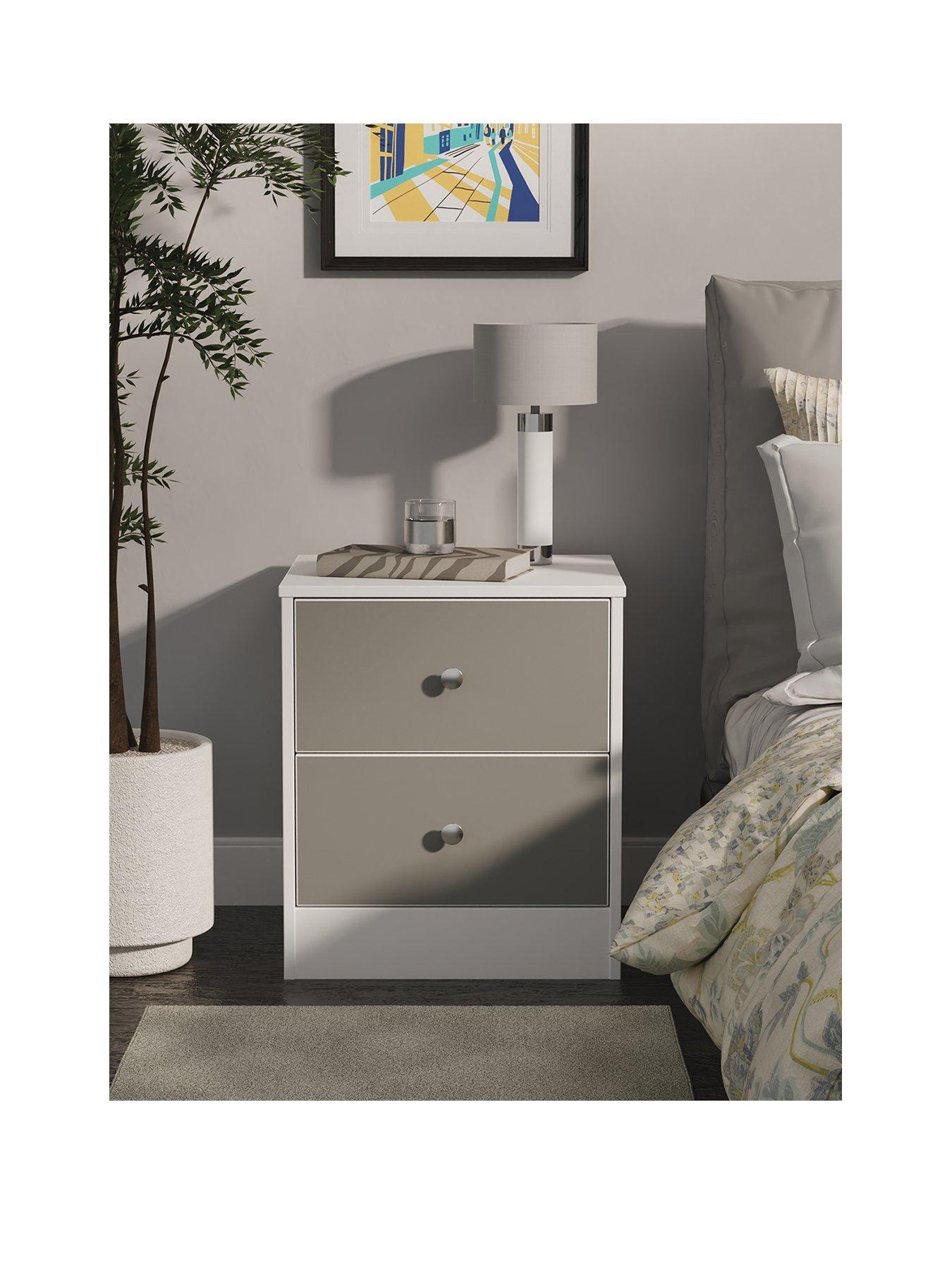 undefined Verity Ready Assembled 2 Drawer Bedside Cabinet