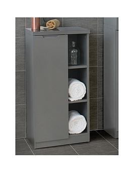 Product photograph of Lloyd Pascal Glacius High Gloss Bathroom Console Unit - Grey from very.co.uk