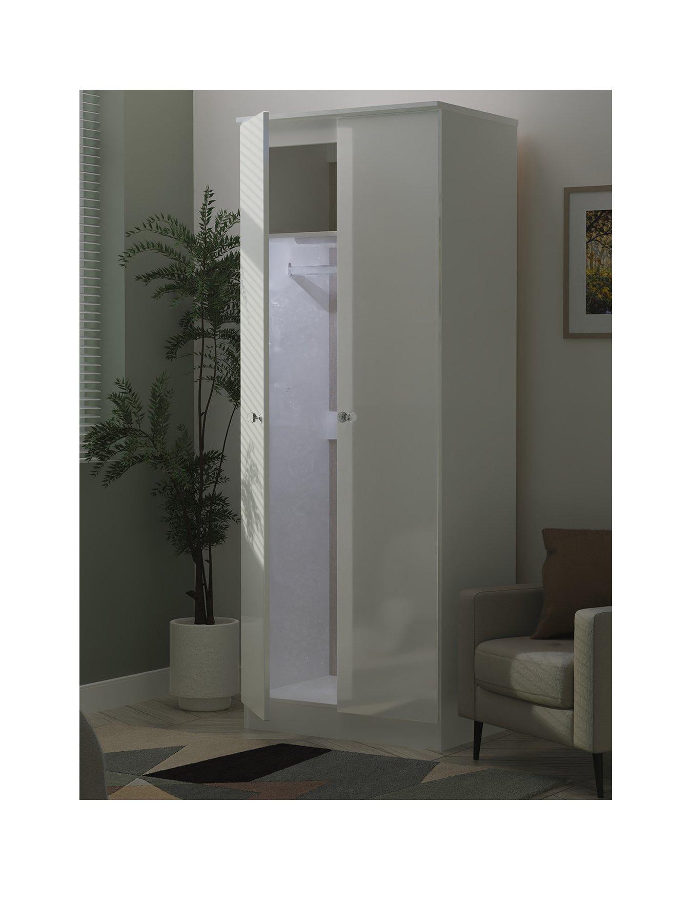 Product photograph of Swift Lumiere Ready Assembled 2 Door Wardrobe With Sensor Lighting With Led Lights from very.co.uk