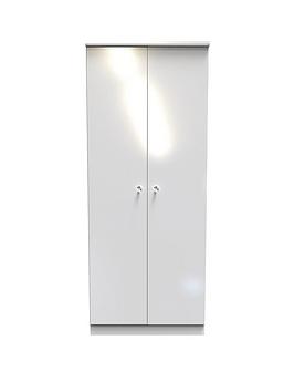 Product photograph of Swift Lumiere Ready Assembled 2 Door Wardrobe With Sensor Lighting With Led Lights from very.co.uk