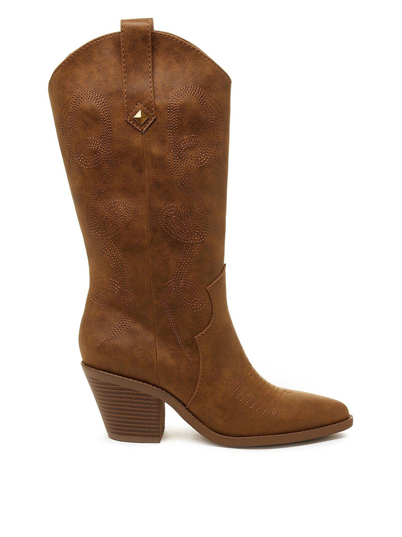 Rocket Dog Feria Western Calf Boots - Walnut