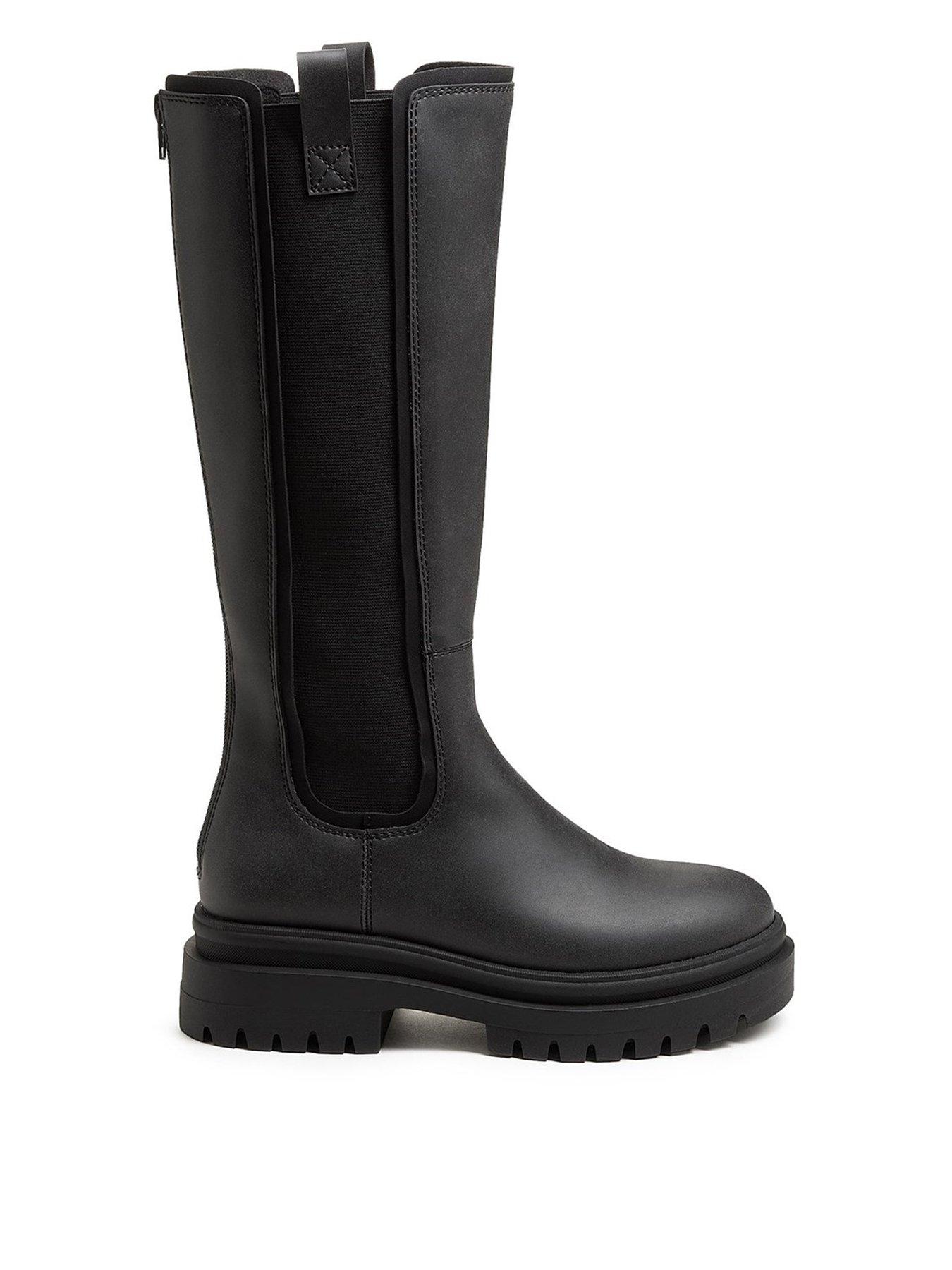 undefined Drea Zip Back Knee Boots - Black