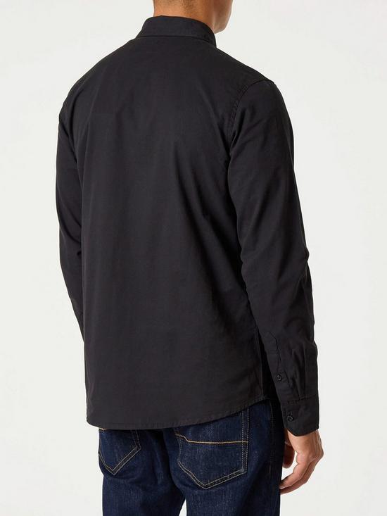 stillFront image of weekend-offender-postiano-casual-front-pocket-shirt-black