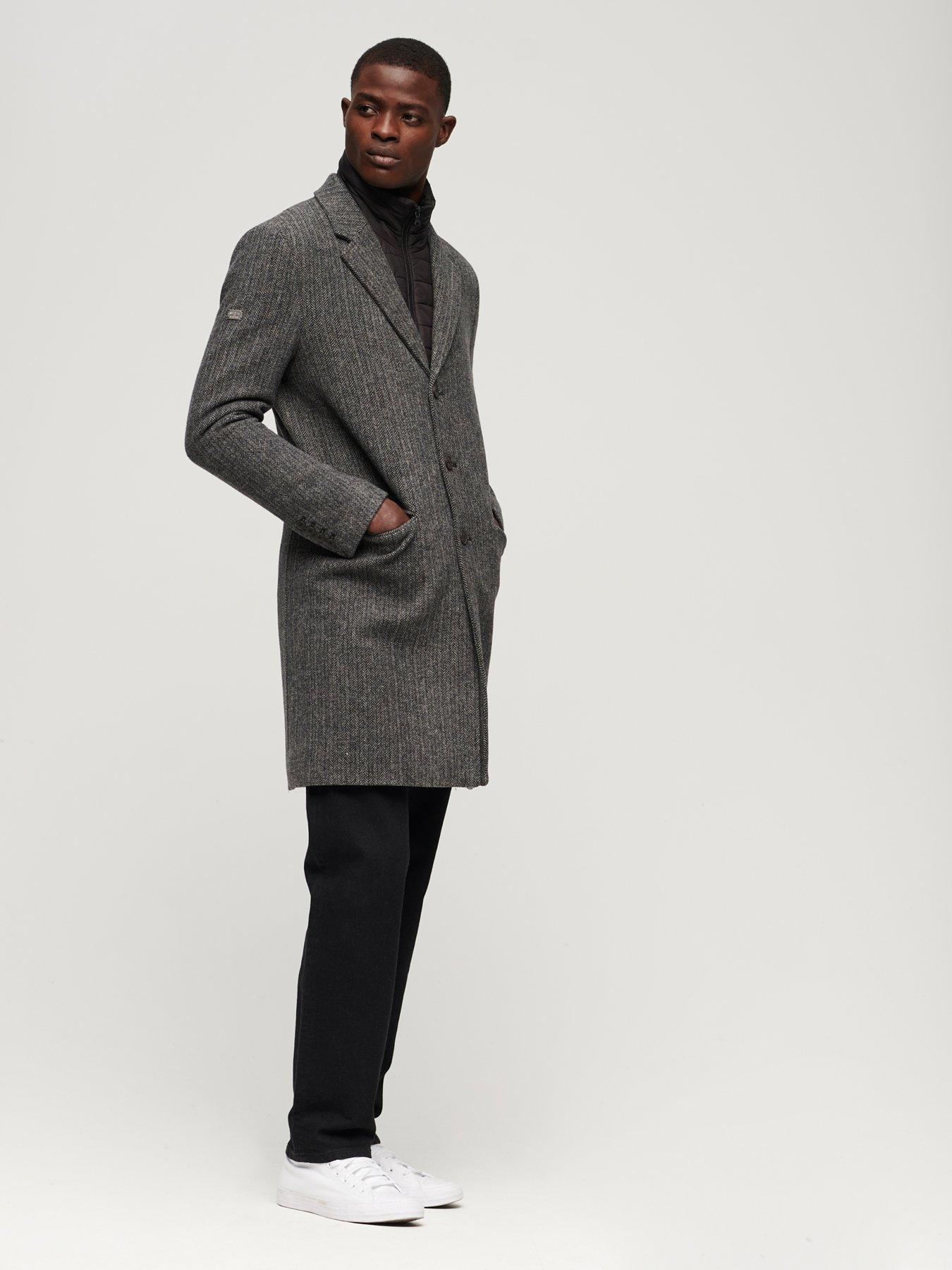 2 IN 1 WOOL TOWN MEN'S GREY COAT