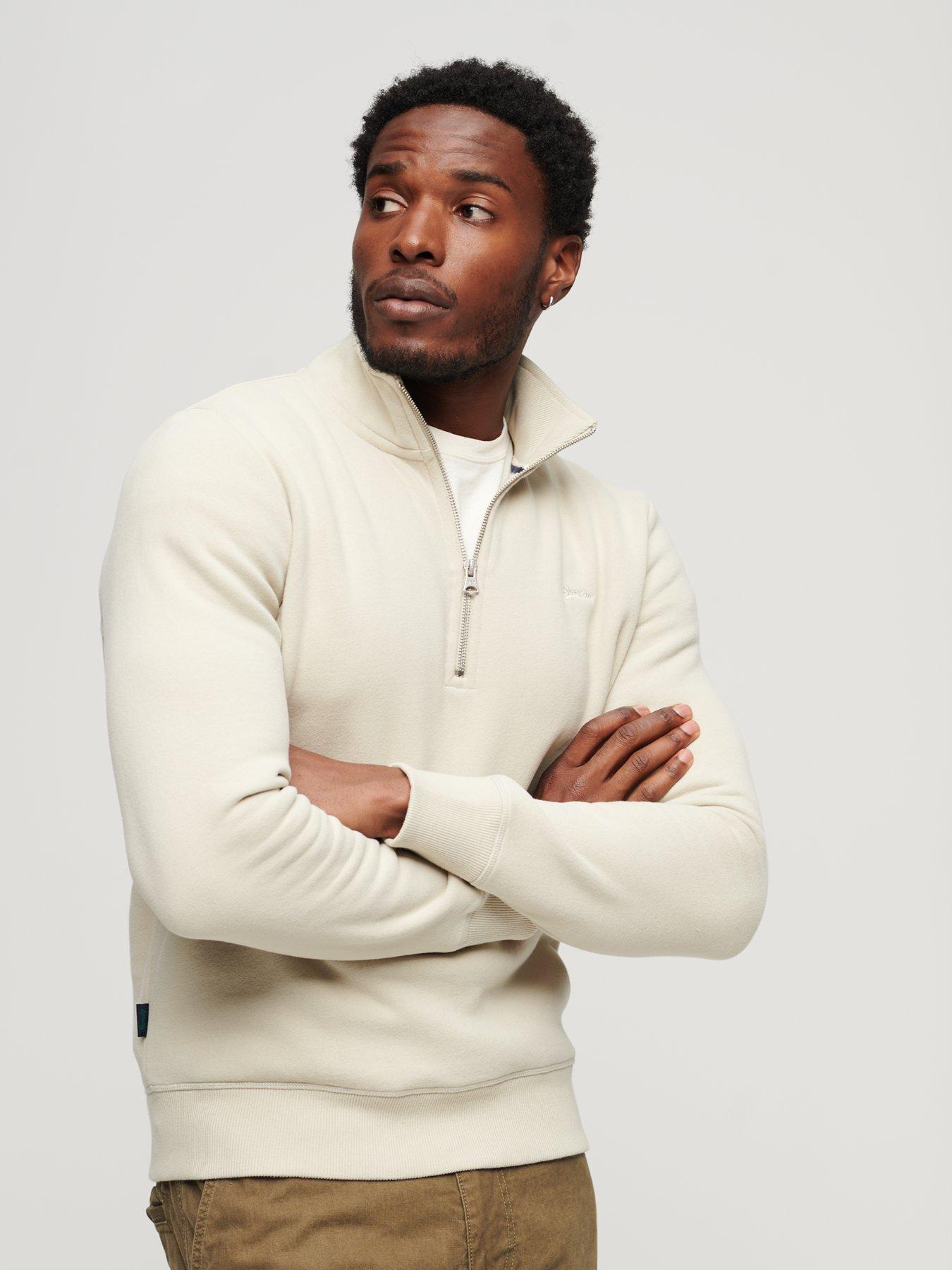 Superdry Essential Half Zip Sweatshirt Beige very