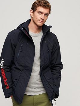 superdry hooded ultimate windbreaker jacket - navy, navy, size s, men