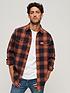  image of superdry-cotton-worker-check-shirt-navy