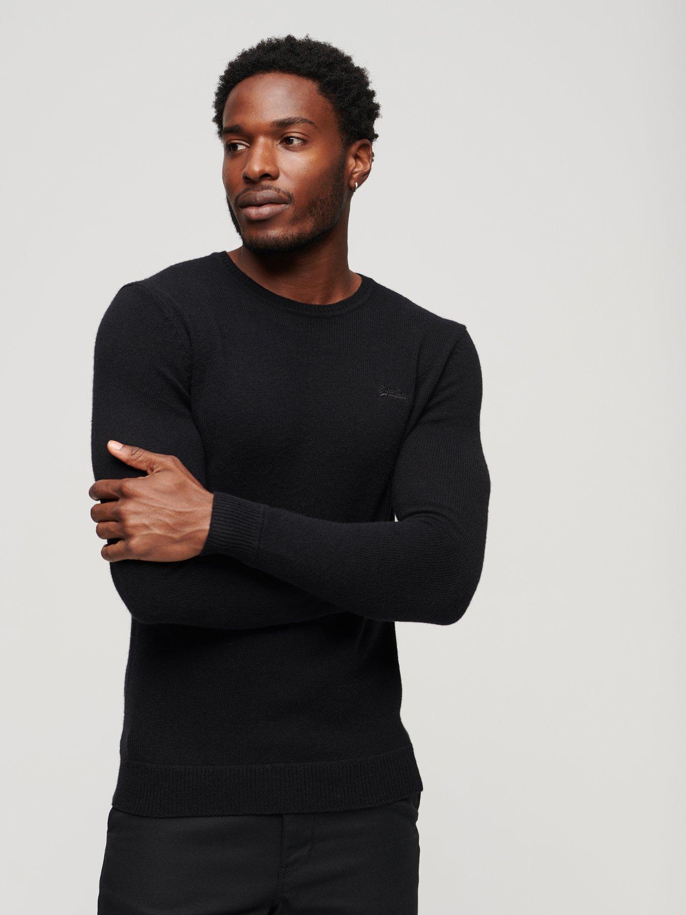 Mens crew outlet neck black jumper