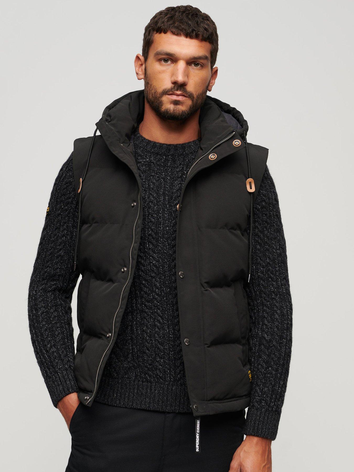 Mens Everest Hooded Puffer Gilet In JET BLACK | US - Foto 11