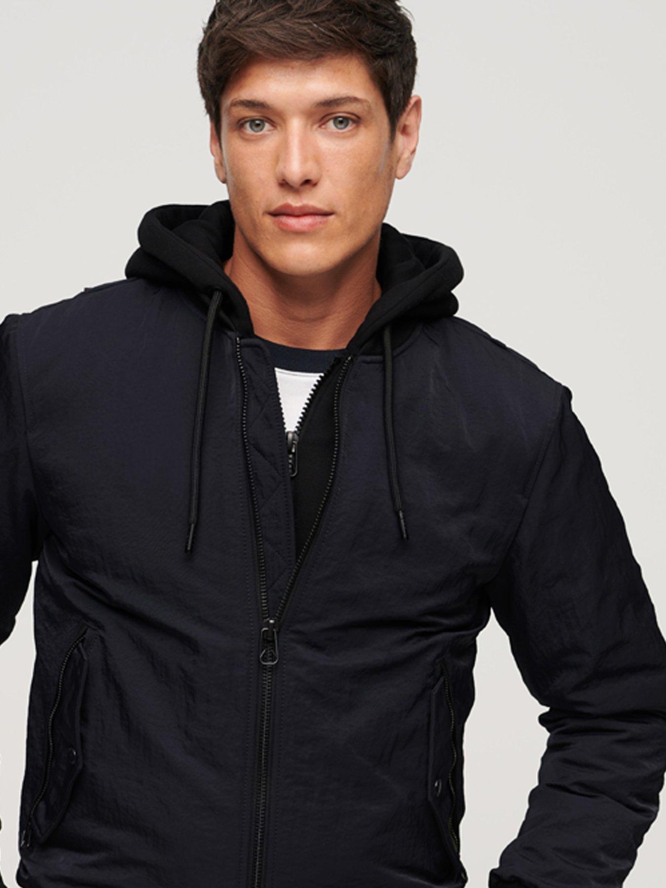 Superdry Military Hooded MA1 Bomber Jacket Black Very