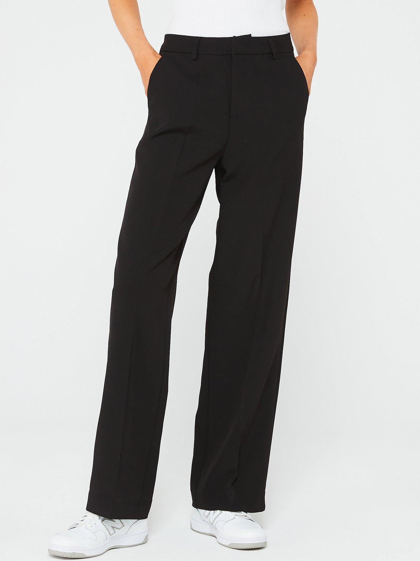 Only Lana-Berry Straight Leg Trousers - Black | Very