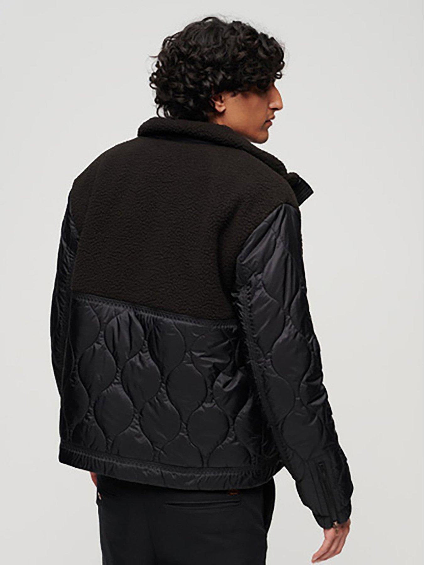 Superdry Sherpa Quilted Hybrid Jacket Black very