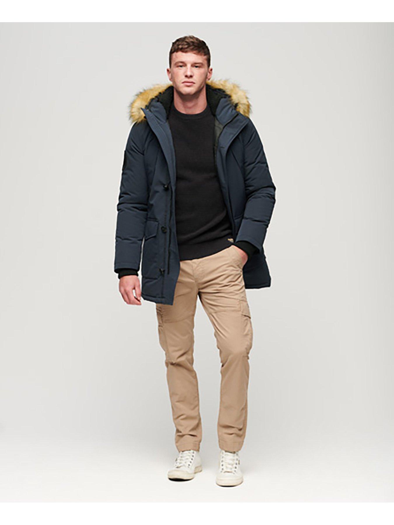 Superdry Everest Faux Fur Hooded Parka - Navy