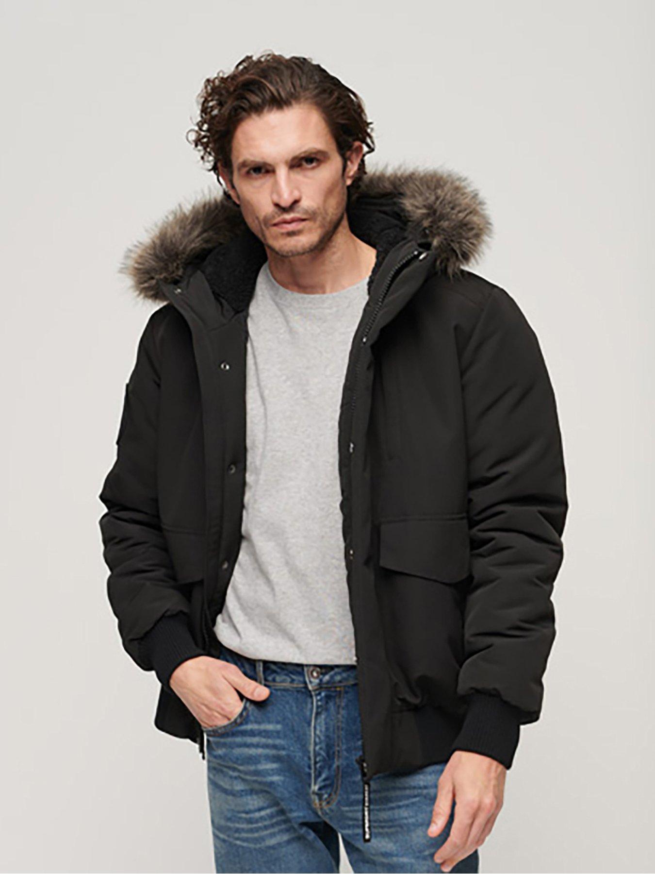 Superdry Hooded Everest Padded Bomber Jacket Black very