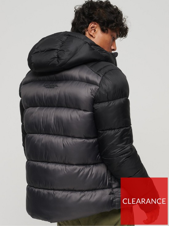 stillFront image of superdry-hooded-colourblock-sport-padded-coat-black